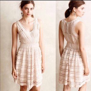 Anthropologie Yoana Baraschi Cream Ruben Sleeveless Dress - Size 4